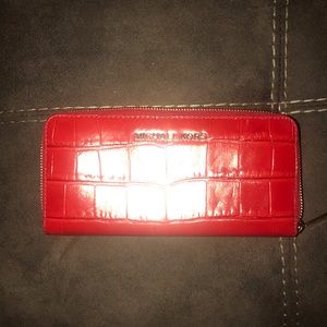 Michael Kors Red Alligator print wallet